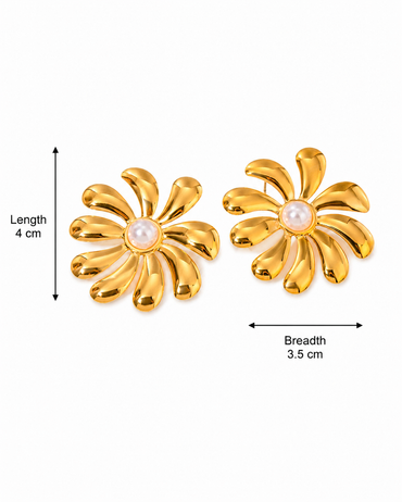 The Pearl Petal Earrings