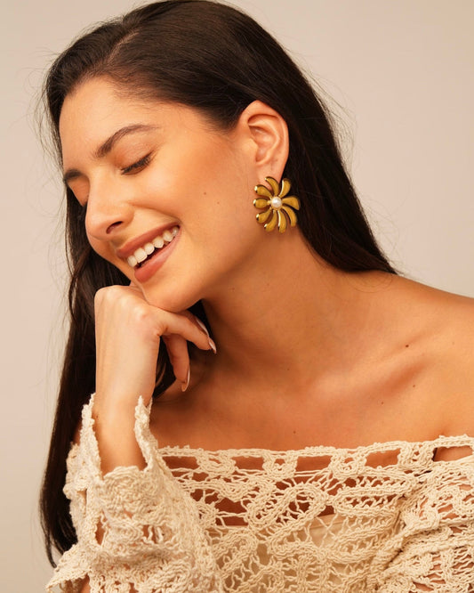 The Pearl Petal Earrings