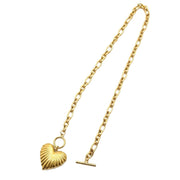Pleated Heart Necklace