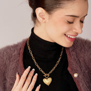 Pleated Heart Necklace