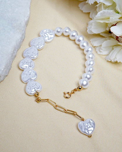 Pearl Heartline Bracelet