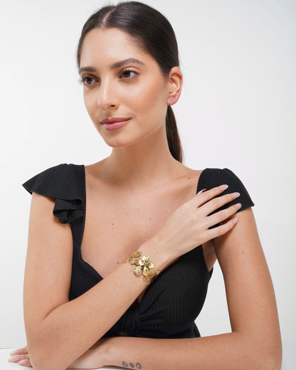 Golden Dahlia Cuff
