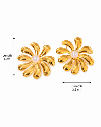 The Pearl Petal Earrings
