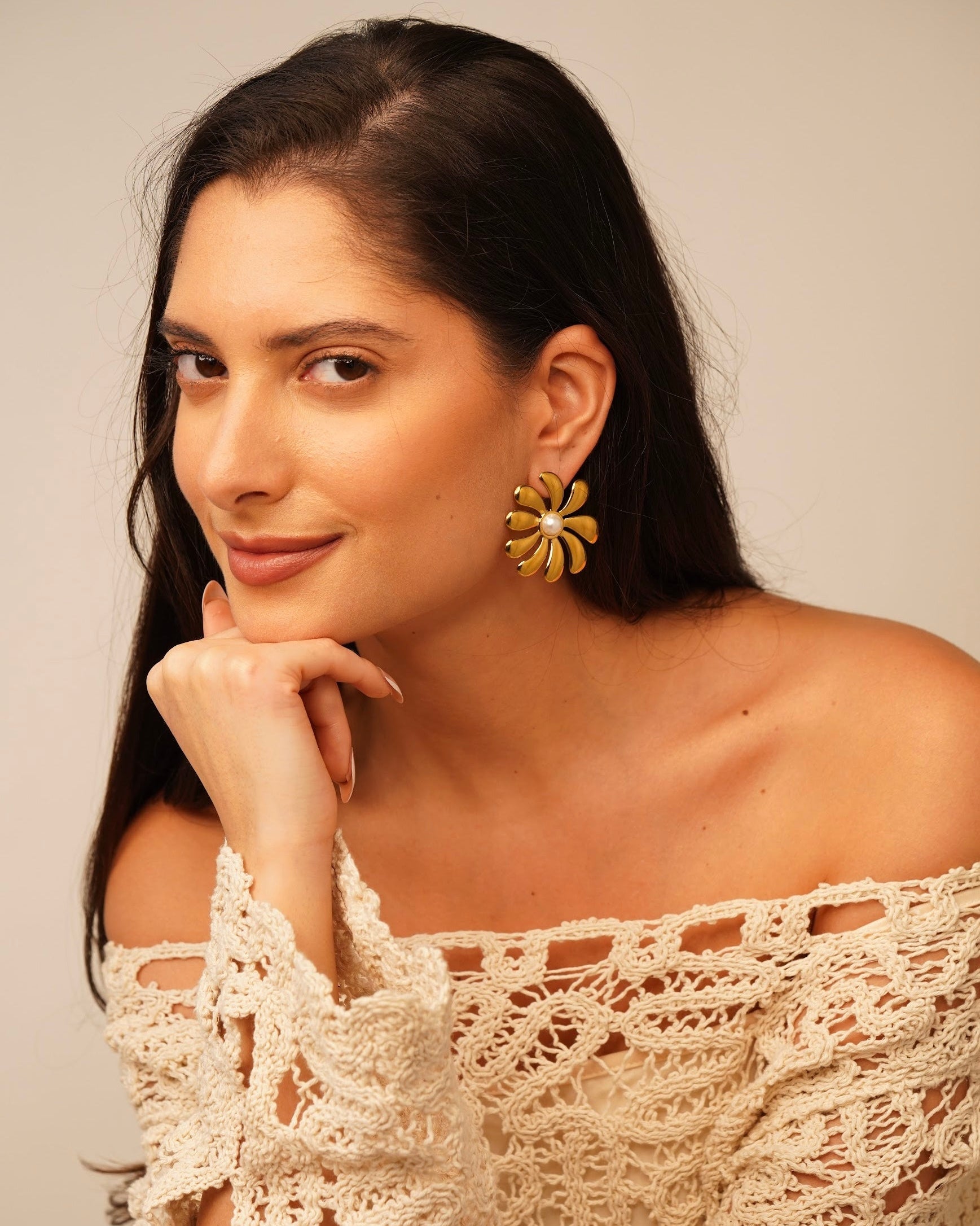 The Pearl Petal Earrings