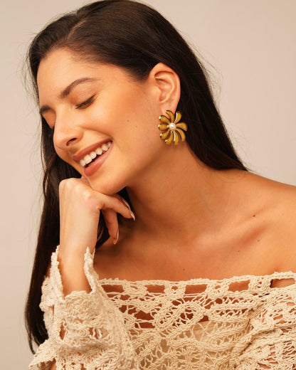 The Pearl Petal Earrings