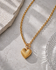 Pleated Heart Necklace