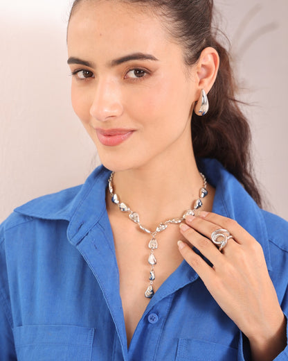 Chrome Pebble Necklace