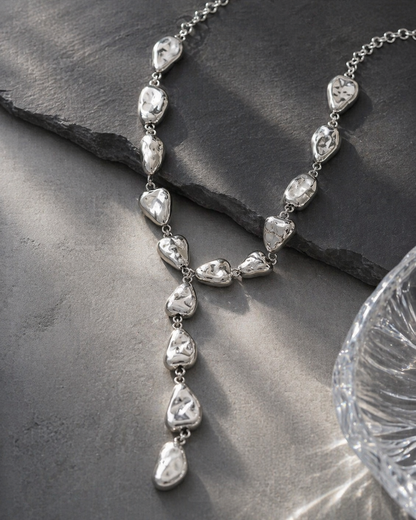 Chrome Pebble Necklace